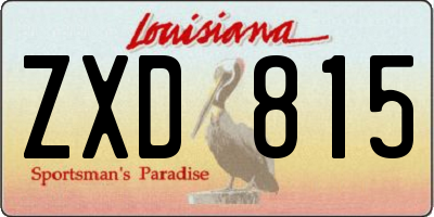 LA license plate ZXD815