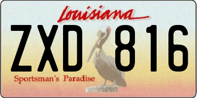 LA license plate ZXD816