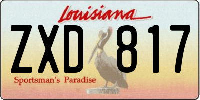 LA license plate ZXD817