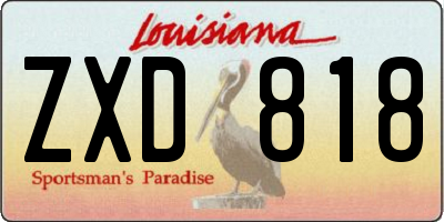 LA license plate ZXD818