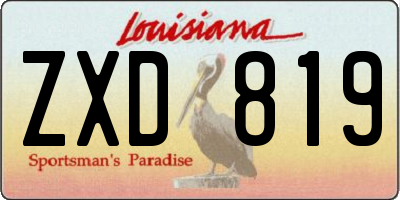 LA license plate ZXD819