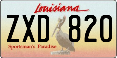 LA license plate ZXD820