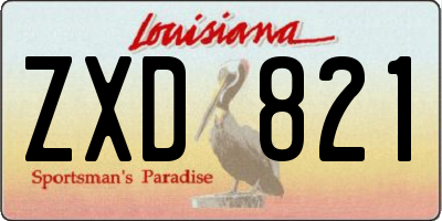 LA license plate ZXD821