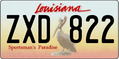 LA license plate ZXD822