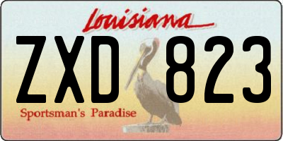 LA license plate ZXD823