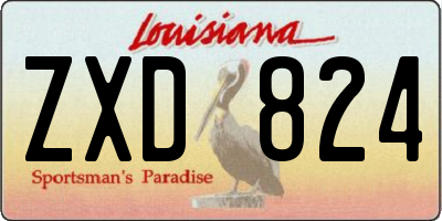 LA license plate ZXD824