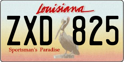 LA license plate ZXD825