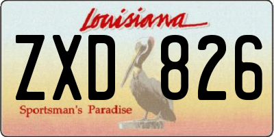 LA license plate ZXD826