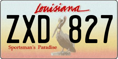 LA license plate ZXD827