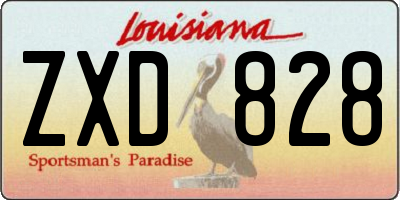 LA license plate ZXD828