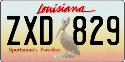 LA license plate ZXD829