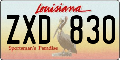 LA license plate ZXD830