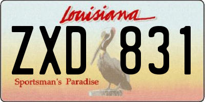 LA license plate ZXD831