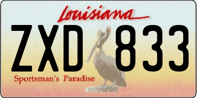 LA license plate ZXD833