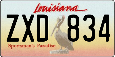 LA license plate ZXD834