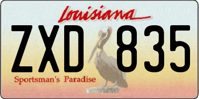 LA license plate ZXD835