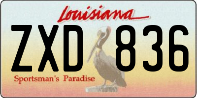 LA license plate ZXD836