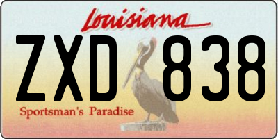 LA license plate ZXD838