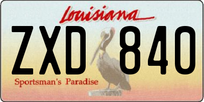 LA license plate ZXD840