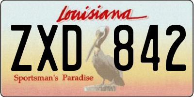 LA license plate ZXD842