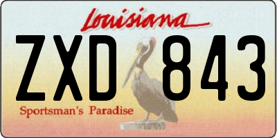 LA license plate ZXD843