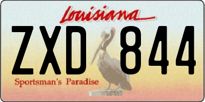 LA license plate ZXD844