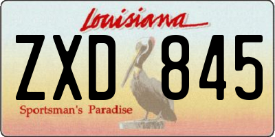 LA license plate ZXD845