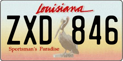 LA license plate ZXD846