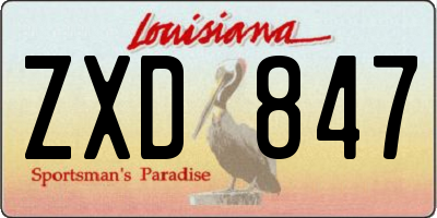 LA license plate ZXD847