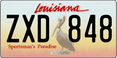 LA license plate ZXD848