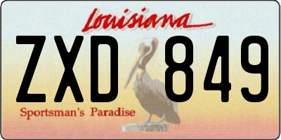 LA license plate ZXD849