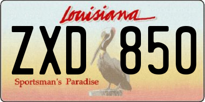 LA license plate ZXD850