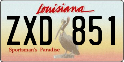 LA license plate ZXD851