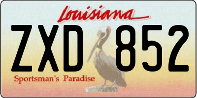 LA license plate ZXD852