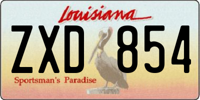 LA license plate ZXD854