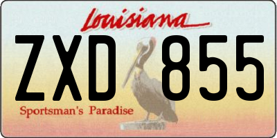 LA license plate ZXD855