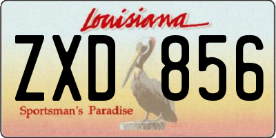 LA license plate ZXD856