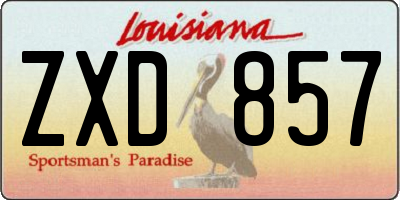 LA license plate ZXD857