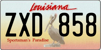 LA license plate ZXD858