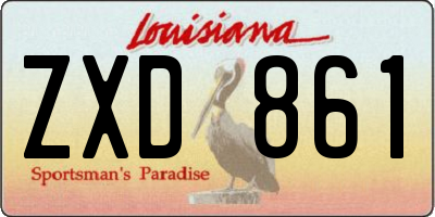 LA license plate ZXD861