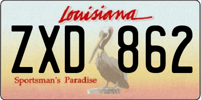 LA license plate ZXD862