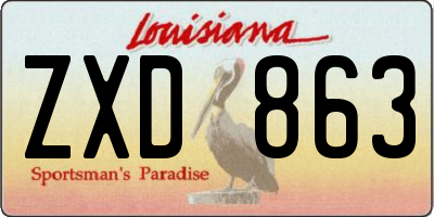 LA license plate ZXD863