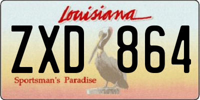 LA license plate ZXD864