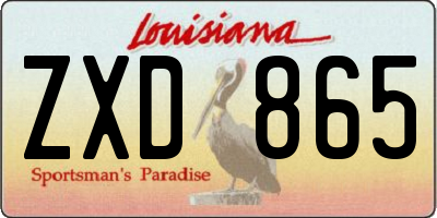 LA license plate ZXD865