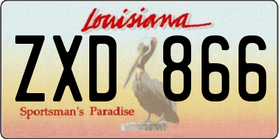 LA license plate ZXD866