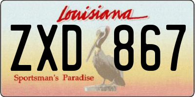 LA license plate ZXD867