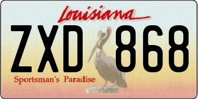 LA license plate ZXD868