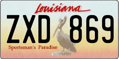 LA license plate ZXD869