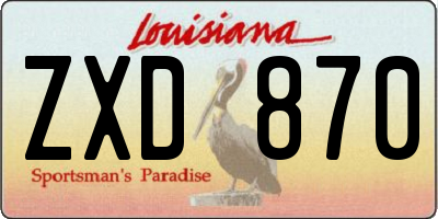 LA license plate ZXD870