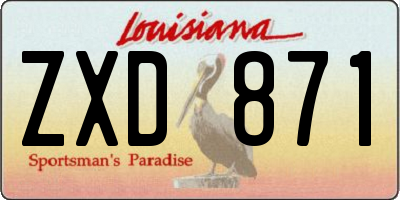 LA license plate ZXD871